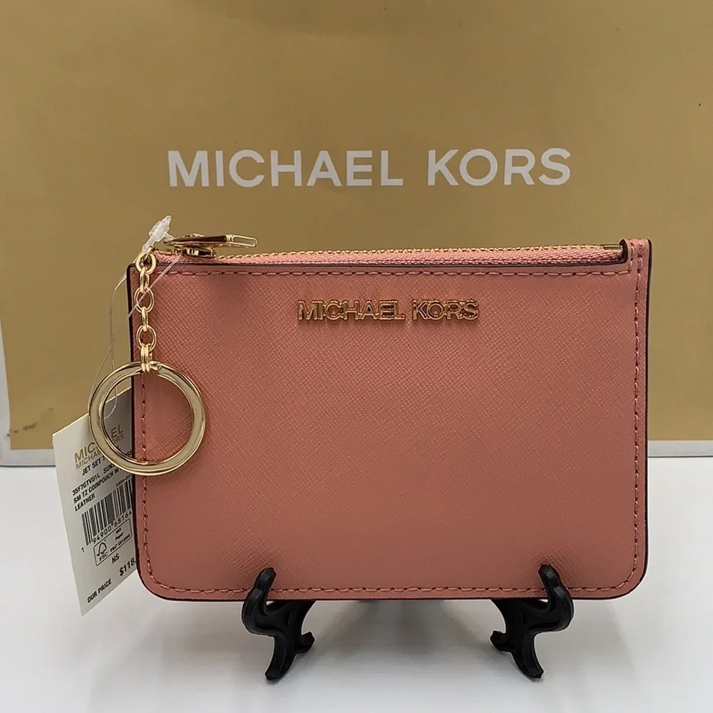Michael Kors Avril Small Logo Top-Zip Satchel and Small Wallet Coinpouch Set - Picture 14 of 16